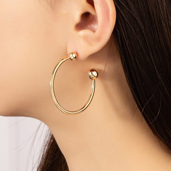 18K Gold-Plated Ball End Huggie Earrings Online Hot Sale