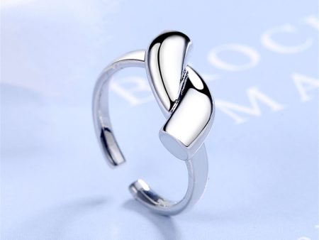 Silver-Plated Geometric Open Ring For Sale