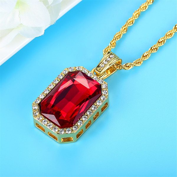 18K Gold-Plated & Red Crystal Pendant Necklace Online Sale