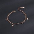 18K Rose Gold Chinese Letter Charm Layer Anklet For Discount