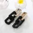 Black Acrylic & 18K Gold-Plated Cable Chain Drop Earrings For Cheap