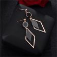 Black Acrylic & 18K Rose Gold-Plated Stacked Rhombus Drop Earrings Online