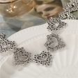 Silver-Plated Open Flower Heart Choker Necklace on Sale