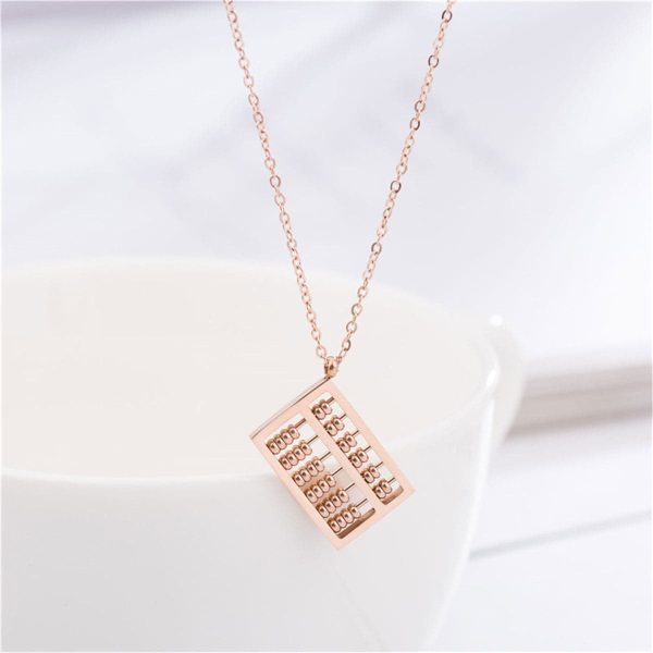 18K Rose Gold-Plated Abacus Pendant Necklace Cheap