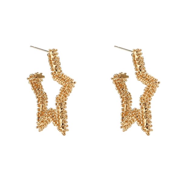 18K Gold-Plated Open Star Huggie Earrings Online now