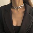 Silver-Plated Open Hexagon Choker Necklace Online Sale