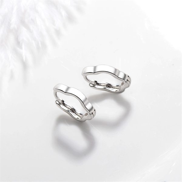 Silver-Plated Floral Hoop Earrings Cheap