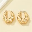 18K Gold-Plated Twisted Hoop Earrings For Cheap