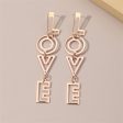 18K Rose Gold-Plated  Love  Openwork Drop Earrings For Cheap