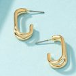 18K Gold-Plated Oval Huggie Earrings Fashion