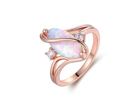 White Opal & Cubic Zirconia Marquise-Cut Ring on Sale