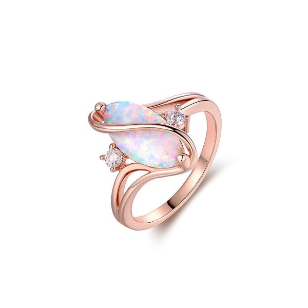 White Opal & Cubic Zirconia Marquise-Cut Ring on Sale