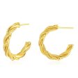 18K Gold-Plated Woven Twine Huggie Earrings Hot on Sale