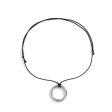 Black Yarn & Silver-Plated Circle Pendant Necklace Online