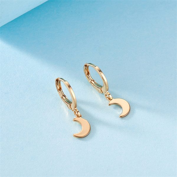 18K Gold-Plated Moon Huggie Earrings Supply