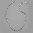 Silver-Plated Geometric Chain Necklace For Sale