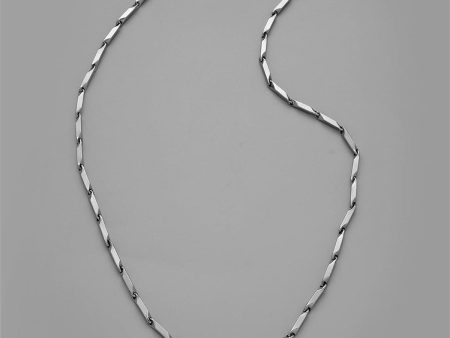 Silver-Plated Geometric Chain Necklace For Sale