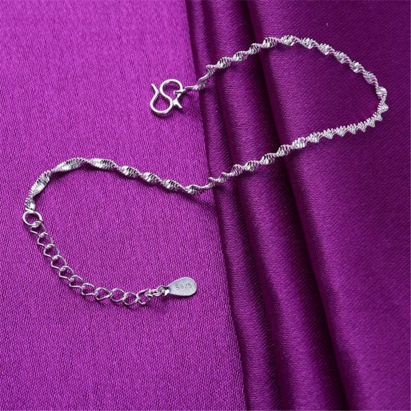 Silver-Plated Rope Chain Anklet Fashion