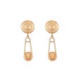 18K Gold-Plated Lion Pin Drop Earrings For Discount