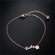 18K Rose Gold-Plated  Lucky  Anklet For Sale