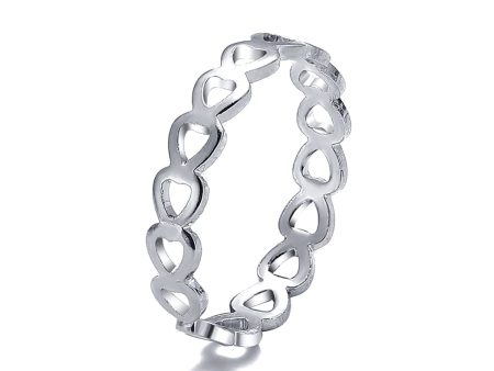 Silver-Plated Heart Link Band Sale