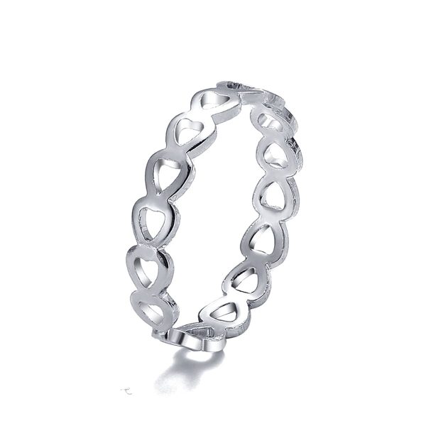 Silver-Plated Heart Link Band Sale