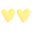 Yellow Acrylic & Silve-Plated Heart Stud Earrings Supply