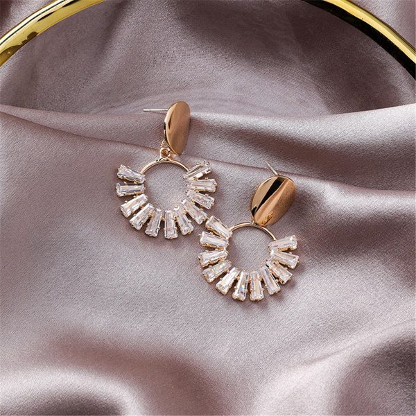 18K Gold-Plated & Crystal Circle Drop Earrings Online Hot Sale