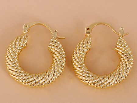 18K Gold Plated Braided Hoop Earrings Hot on Sale