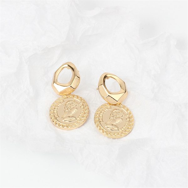 18K Gold-Plated Coin Repoussé Drop Earrings Online Hot Sale