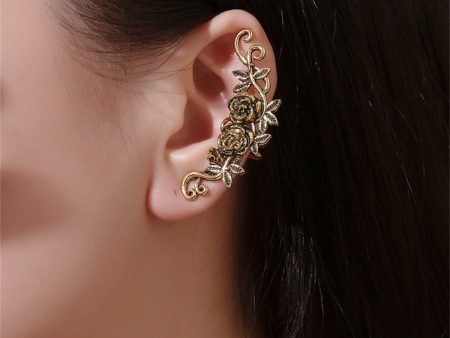 18K Gold-Plated Rose Ear Cuff Online Hot Sale