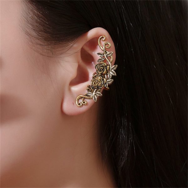 18K Gold-Plated Rose Ear Cuff Online Hot Sale