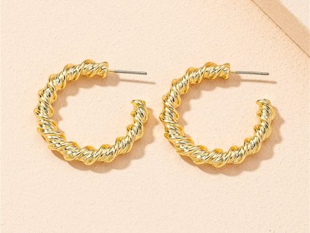 18K Gold-Plated Twine Hoop Earrings Online now