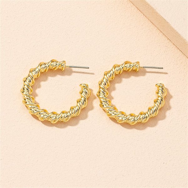 18K Gold-Plated Twine Hoop Earrings Online now