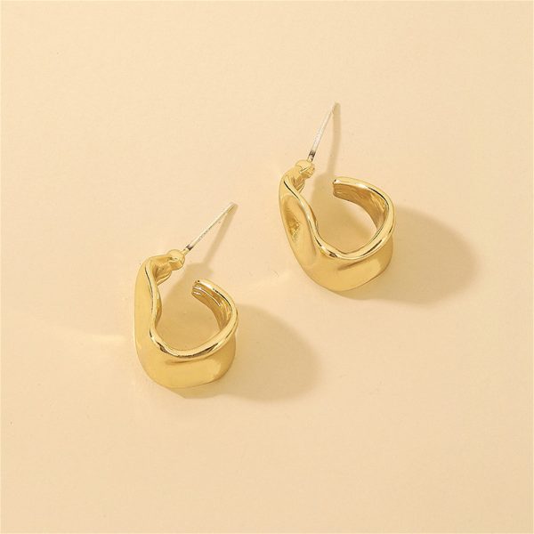 18K Gold-Plated Irregular Huggie Earrings Online Hot Sale