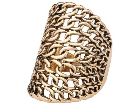 18K Gold-Plated Figaro Ring Online now