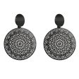 Black Celestial Plate Drop Earrings For Cheap