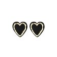 Black Acrylic & 18K Gold-Plated Heart Stud Earrings on Sale