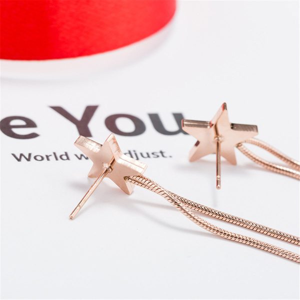 Black Acrylic & 18K Rose Gold-Plated Star Bar Tassel Drop Earrings Sale