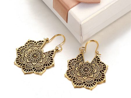 18K Gold-Plated Floral Huggie Earrings Online Sale