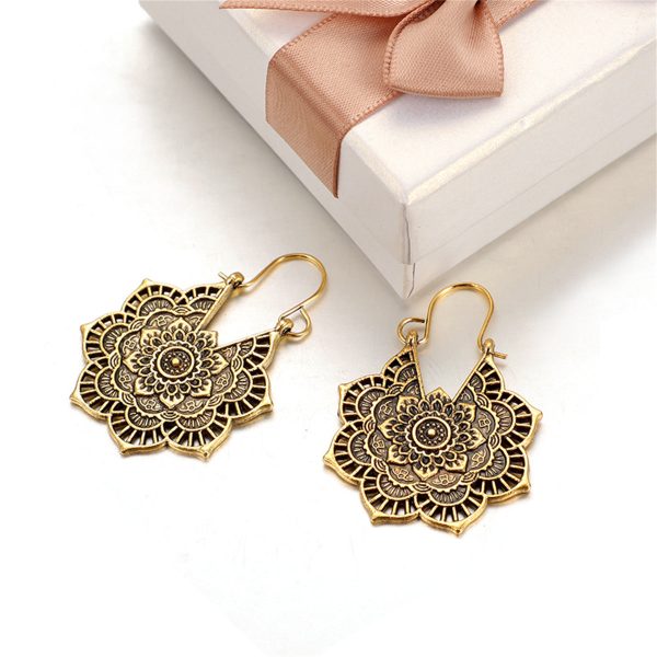 18K Gold-Plated Floral Huggie Earrings Online Sale