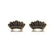 18K Gold-Plated & Black Enamel Crown Stud Earrings Cheap