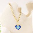 Blue Enamel & 18K Gold-Plated Heart Pendant Necklace Cheap