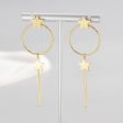 18K Gold-Plated Star Magic Wand Drop Earrings Discount