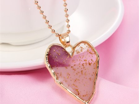 18K Gold-Plated & Light Pink Heart Pendant Necklace Online Hot Sale