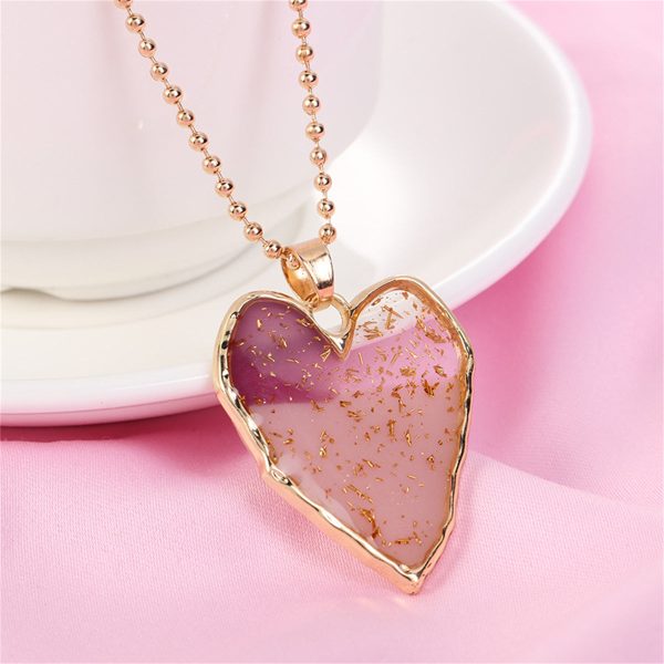 18K Gold-Plated & Light Pink Heart Pendant Necklace Online Hot Sale