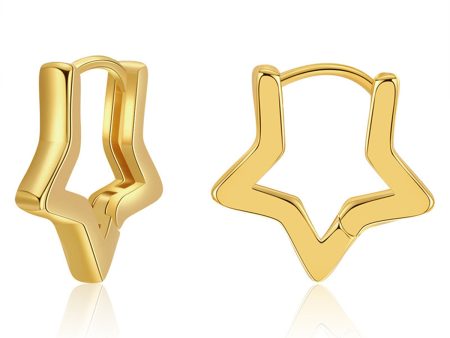 18K Gold-Plated Star Hoop Earrings Online