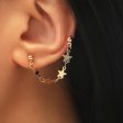 18K Gold-Plated Star Chain Ear Cuffs For Cheap