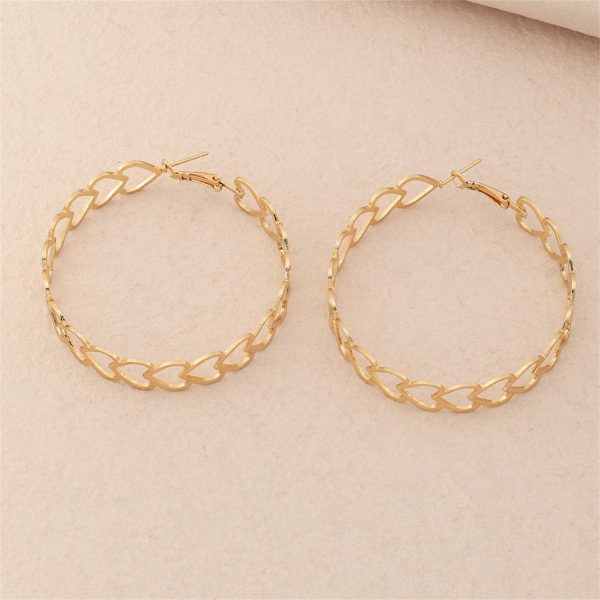 18K Gold-Plated Openwork Heart Hoop Earrings Online Sale