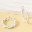 White Enamel Twine Hoop Earrings Hot on Sale